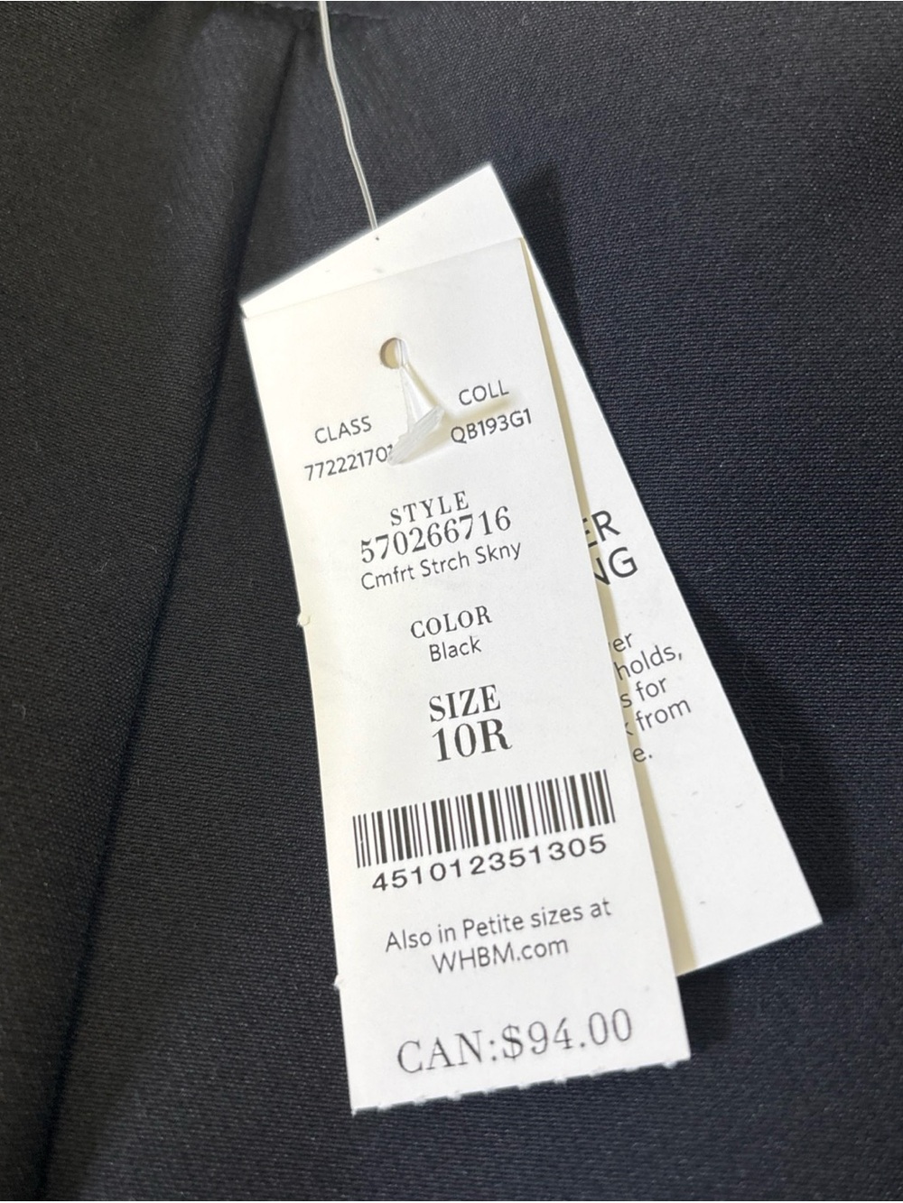 White House Black Market Black The Skinny Ankle Pants. New with Tags. Size 10R. - Picture 4 of 11